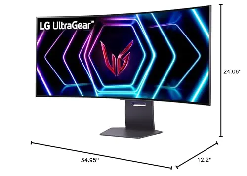 LG 39GS95QE Ultragear OLED Curved Gaming Monitor 39-Inch WQHD 800R 240Hz 0.03ms DisplayHDR True Black 400 AMD FreeSync Premium Pro NVIDIA G-Sync HDMI 2.1 DisplayPort Tilt/Height/Swivel Stand - Black 12
