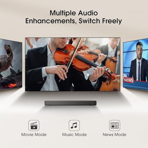 Hisense HS214 2.1ch Sound Bar with Built-in Subwoofer, 108W, All-in-one Compact Design, Bluetooth, Roku TV Ready, HDMI ARC/Optical/AUX/USB, Black (Renewed) 6