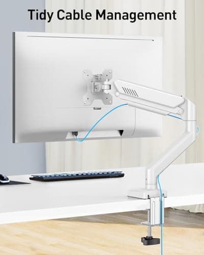 Single Monitor Arm Fits up to 32 Inch, Desk Mount Holds 4.4-19.8lbs Computer Screen, Full Motion Gas Spring, VESA Mount 75x75, 100x100, Freelift 9
