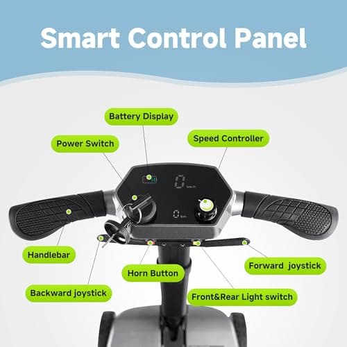 SCOOTNGO Mobility Scooters for Seniors & Adults, 4 Wheel Foldable Lightweight Airline Approved, Dual Removable Batteries, Portable for Travel, No Assembly Needed (Silver Grey, Classic) 8