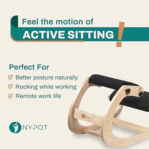 NYPOT Ergonomic Kneeling Chair with Adjustable Seats - Knee Chair for Posture Correction & Kneel Rocking Stool for Desk - Back Pain Relief for Home and Office, Supports 250 pounds - 5 Years Warranty 3