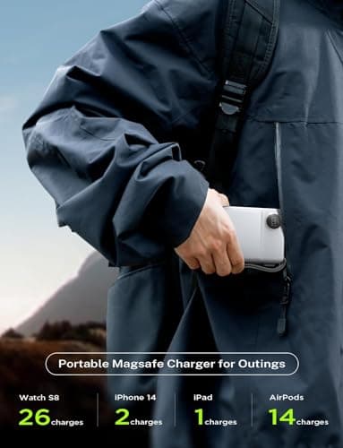 LISEN Magsafe Wireless Power Bank for iPhone 16 Icemag Power Bank, 10000mah Built-in Cable Pack Power Bank Fast Charging 22.5W Portable Charger with Apple Watch Charger Fits iPhone 16 15 14 Pro Plus 6