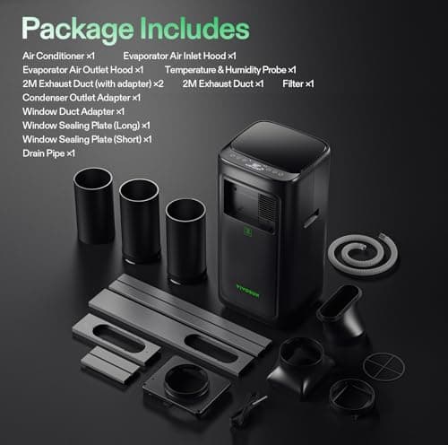 VIVOSUN AeroLush C08 Smart Air Conditioner, 8000BTU, 4-in-1 Function, with Temperature & Humidity Sensor Probe, Smart Remote Control, Designed for Growing Environments 8