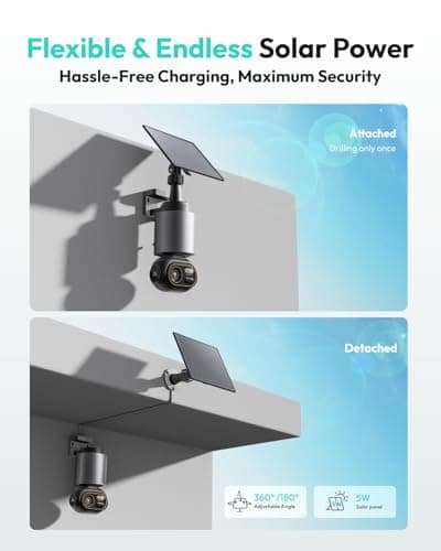 BOTSLAB Security Cameras Wireless Outdoor, 4 Cam-Kit, 4K Color Night Vision, Solar Security Camera System with 360° PT, No Monthly Fee,32GB Local Storage Base Station,AI Recognition,DIY Installation 5