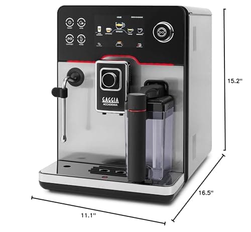 Gaggia Accademia Luxury Italian Fully Automatic Espresso Machine with 19 Customized drink settings,0.5 Liters,RI9782/46 Brushed Stainless 9
