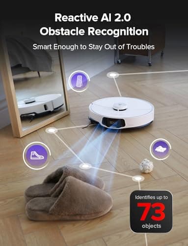 roborock S8 MaxV Ultra Robot Vacuum & Sonic Mop, 10000 Pa Suction, Corner to Edge Deep Cleaning, Hot Air Self-Drying, Auto Empty & Refill, Detergent Dispenser, Obstacle Avoidance,White 6