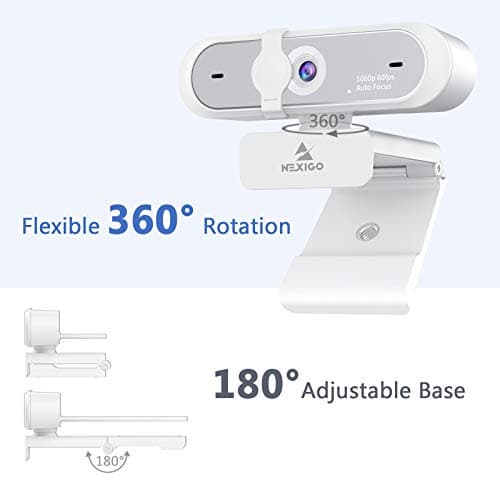 NexiGo N660P (Gen 2) 1080P 60FPS Webcam with Software Control, Dual Microphone & Cover, Autofocus, HD USB Computer Web Camera, for OBS/Zoom/Skype/FaceTime/Teams/Twitch, White 6