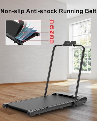 Walking Pad Treadmill - 2.5HP Low Noise Walking Pad with Incline, Small Desk Treadmill with 320LBS Capacity, Portable Compact Treadmills for Home Office, Remote Control & LED Display (Black) 8