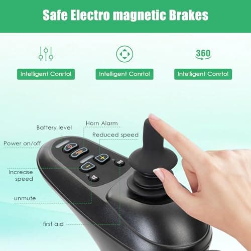 Heavy-Duty Electric Wheelchair Supporting 400 Lbs - Durable Electric Wheelchair with Foldable Frame, 20 Mile Range, Fast Charge for Seniors and Adults on Trips 6