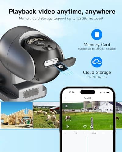 LIWAN 4G LTE Cellular Security Camera Wireless Outdoor, No WiFi Solar Security Camera, 2K Color Night Vision, 360° Live View, PIR Motion&Siren Alerts, 2 Way Talk(128G Memory Card&SIM Card Included) 7