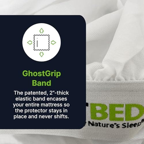GhostBed Waterproof Mattress Protector Queen - Noiseless, Breathable, Lightweight, Plastic-Free Deep Pocket Mattress Cover for Queen Size Bed 5