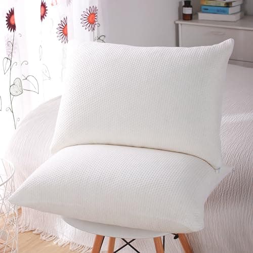 oaskys Standard Size Memory Foam Pillows 2 Pack for Side Back Stomach Sleepers Cooling Home & Hotel Collection with Removable Zipper Case 5