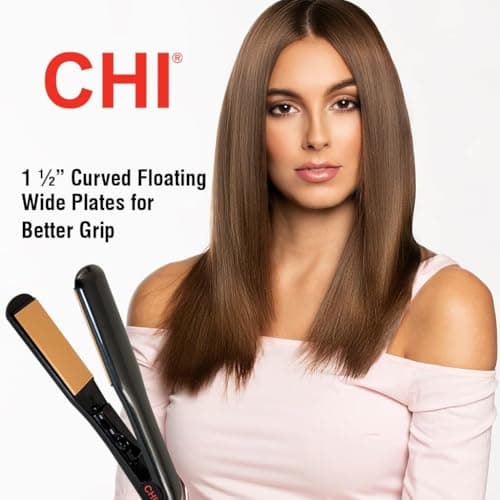 CHI Classic Tourmaline Ceramic 1.5″ Hairstyling Iron, Wide Plate Hair Straightener & Curling Tool for Smooth, Shiny, Frizz‑Free Hair, Adjustable Temperature, For All Hair Types, Professional Hair Tool 7