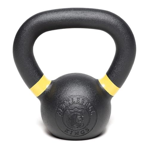 Kettlebell Kings | Powder Coated Kettlebells Weight 10LB | Hand weights Workout Gym Equipment & Strength training sets for Women & Men | Weights set for Home Gym (5-90LB) (Cast Iron)