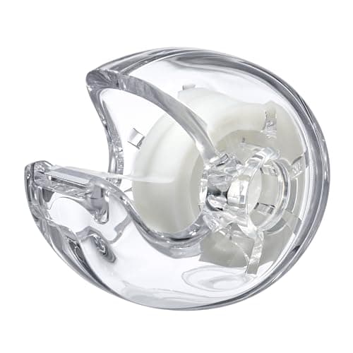 Amazing Abby - Tania - Acrylic Tape Dispenser, Plastic Label Roll Holder, Clear Sticker Organizer, Perfect Office Desktop Storage Solution for Tapes, Labels, Stickers, and More