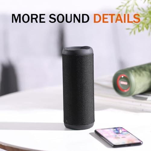 Wireless Portable Speaker,IPX7 Waterproof Bluetooth Speaker, 25W Loud Stereo Sound, Bassboom Technology, TWS Pairing, Built-in Mic, 16H Playtime with Lights for Home Outdoor - Black 9