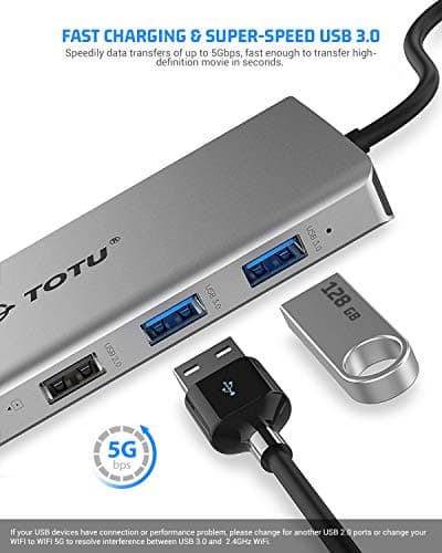 TOTU 13-in-1 USB-C Hub with Ethernet, 4K HDMI, VGA, PD, SD/TF Cards Reader, Mic/Audio Docking Station for MacBook Pro Air XPS and Other USB-C Laptops 6