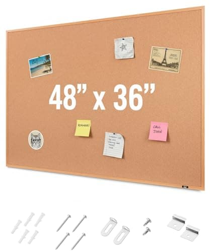 Mr. Pen- Cork Notice Board, 48 X 36 Inches, Cork Bulletin Board for Walls, Pin Boards, Framed Corkboard, Decorative Hanging Pin Boards, Perfect for Office & Home Decor