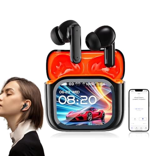 NE20 Earbuds, 2025 New 6.0 Pro NE20 Translation Earbuds Real Time, Wireless Bluetooth 6.0 AI Headphones, LCD Touch Screen,48DB Intelligent Noise Reduction, HD Stereo Sound,IPX6 Water-Resistant (Black)