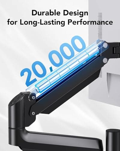 HUANUO Dual Monitor Mount up to 32 inches Screens, Taller Monitor Stand Hold 19.8lbs, Dual Monitor Arm Desk Mount Easy Adjustable with Tilt, Swivel, Rotation, VESA 75/100mm 6