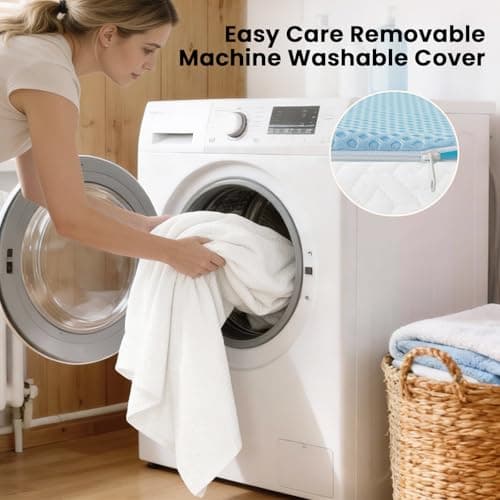 Czpalo 3 Inch Gel Memory Foam Mattress Topper Queen, Cooling Mattress Topper with Removable & Washable Bamboo Cover, CertiPUR-US Certified 6