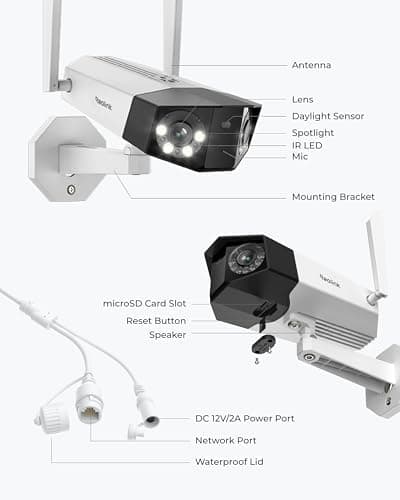 REOLINK 16MP WiFi Security Camera Outdoor, 180° Ultra-Wide Angle, Duo 3 WiFi, 2.4/5GHz Wi-Fi 6, Smart Detection, Color Night Vision, Two-Way Talk, IP67, Up to 512GB Storage, Plug-in Power (12V/2A) 9