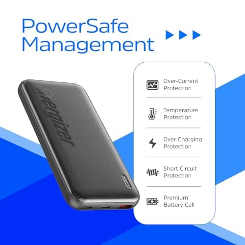 Energizer 10000mAh Poratable Charger Fast Charging 22.5W Power Bank with 3 Outputs Battery Pack Charger for iPhone 16 15 14 13 12, Samsung, Google, iPad, Tablet and More_UE10055PQ 8