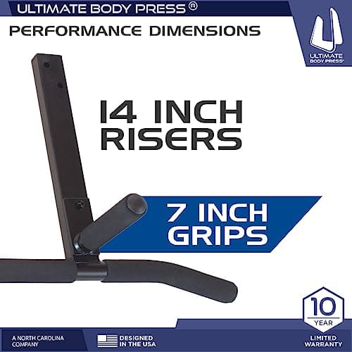 Joist Mount Pull Up Bar with Extra Hardware and Mounting Template for Easy Install to Beam or Rafter by Ultimate Body Press 5