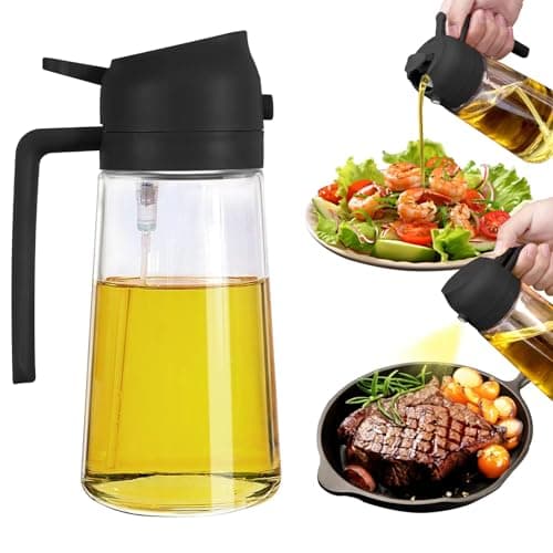SweeHo Oil Sprayer for Cooking, 2 In 1 Oil Dispenser and Oil Sprayer (Black)