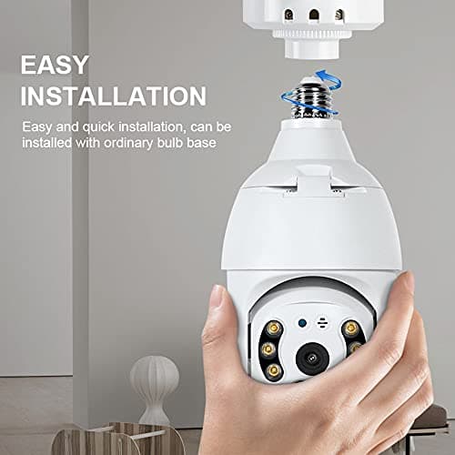 EVERSECU 2K 4MP Light Bulb Security Camera, Outdoor Waterproof, 360° View, 2.4G WiFi&Wireless, Motion Detection, Auto Tracking, 2 Way Audio, Color Night Vision, Siren Alarm 5