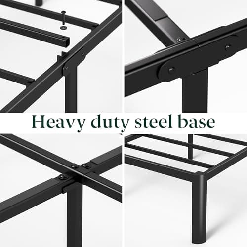 Zinus Van 16 Inch Full Metal Platform Bed, Steel Slat Support, No Box Spring Needed, Eco Friendly WonderBox Packaging, Easy Assembly, Black 10