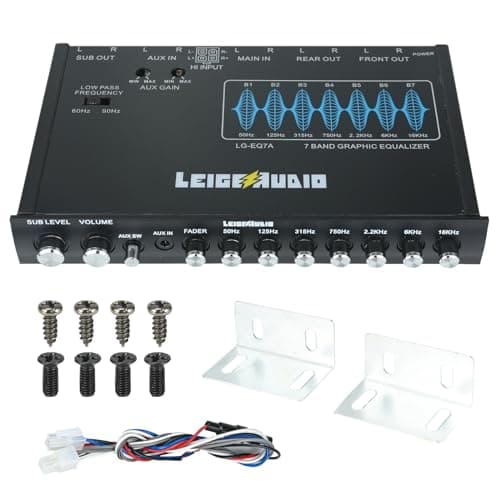 LEIGESAUDIO LG-EQ7A 7-Band Car Audio Graphic Equalizer with Front 3.5mm Aux Input, High Voltage RCA Outputs and High Level Speaker Inputs 6
