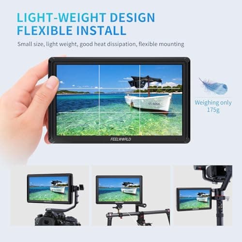 FEELWORLD FW568 6 inch DSLR Camera Field Monitor with Waveform LUTs Video Peaking Focus Assist 1920x1080 IPS 4K HDMI Professional Video Accessories 7