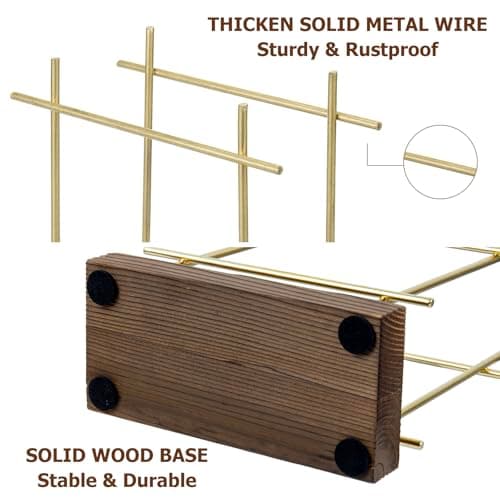 MyGift Napkin Holders for Table & Kitchen, Brass-Tone Wire Metal Napkin Dispenser with Wood Base, Modern Farmhouse Tabletop Dining Decor for Home/Cafe/Restaurant 5