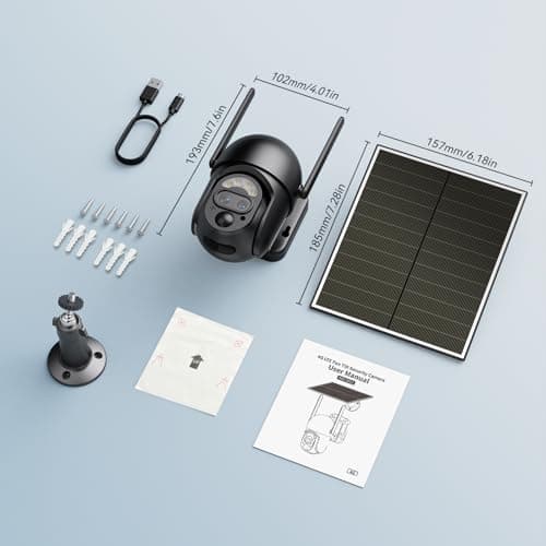 SEHMUA 4G LTE Dual Lens Cellular Security Camera, 12X Hybrid Zoom, No WiFi Needed Outdoor Surveillance, Solar Powered, 2K Color Night Vision, 360° View, Built-in SIM Card, IP65 7