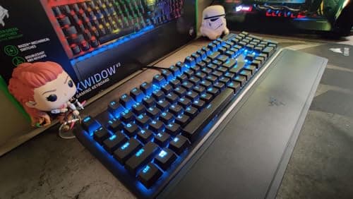 Razer BlackWidow V3 Mechanical Gaming Keyboard: Green Mechanical Switches - Tactile & Clicky - Chroma RGB Lighting - Compact Form Factor - Programmable Macro Functionality - USB Passthrough (Renewed) 7