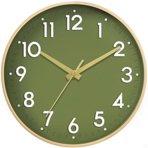 Mosewa Wall Clock 8 Inch, Battery Operated Silent Non-Ticking Modern Analog Clock Decorative for Kitchen, Bedroom, Office(Gold)