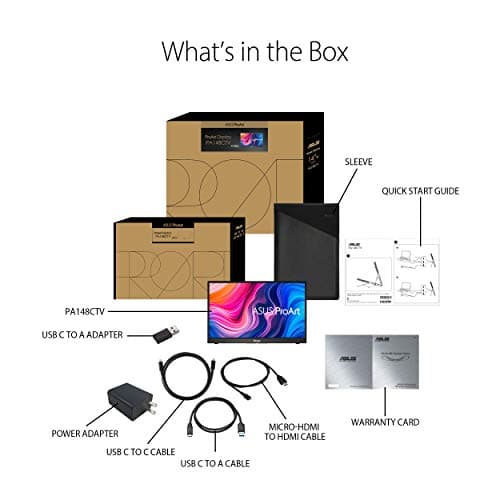 ASUS ProArt Display 14” 1080P Portable Touchscreen Monitor (PA148CTV) - Full HD, IPS, 100% sRGB/Rec.709 Calman Verified, USB-C Power Delivery, Micro HDMI, Tripod Socket (Renewed) 5