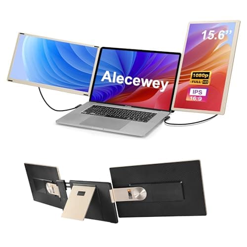Alecewey Laptop Screen Extender, 15.6 inch Triple Screen Laptop Monitor Extender FHD 1080P HDMI Detached Extended Portable Dual Monitor for 12-17'' Laptops with Window,Mac,Android