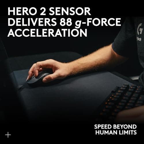 Logitech G PRO X Superlight 2 Wireless Gaming Mouse, 60g Pro-Grade with 5 Programmable Buttons, 44k DPI Sensor, 8kHz Report Rate, USB-C Charging for PC/Mac - Black 11