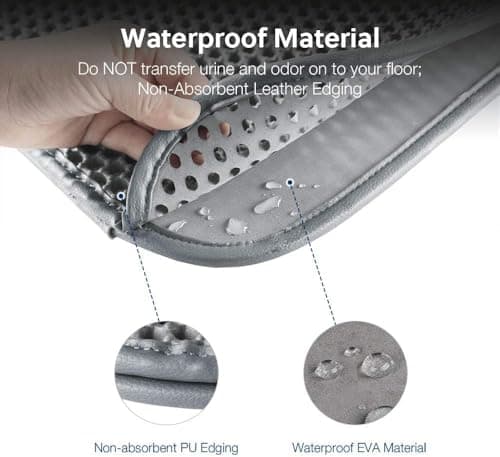 WePet Cat Litter Mat, Kitty Litter Trapping Mat, Honeycomb Double Layer Mats, No Phthalate, Urine Waterproof, Easy Clean, Scatter Control, Catcher Litter Tray Box Rug Carpet 6