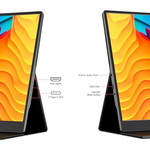 AYY 17.3" Portable Monitor 240Hz, 1080P FHD Laptop Gaming Monitor, 100% sRGB Eye Care IPS HDR Screen, USB-C HDMI Travel Monitor for PC Mac Phone Xbox PS5 Switch Laptop, w/Smart Cover & Speakers 6