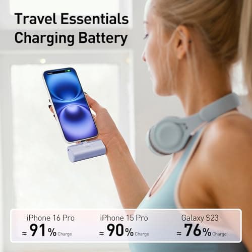 iWALK Portable Charger for iPhone 17/16/15 USB-C Small Power Bank 20W 4,500mAh Fast Charging Battery Pack Compatible with iPhone 15/16/17 Plus/17 Pro/17 Pro Max, Samsung Galaxy S25/S24/S23 Android 5