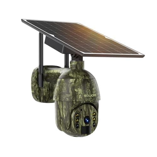 SOLIOM S600 4G LTE Cellular Security Cameras Wireless Outdoor, Solar Security Camera with Pan Tilt 360°View, 2K Full Color Night Vision, Unlimited Data Plan, PIR Motion Sensor, 2 Way Talk, Camo