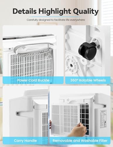 4500 Sq. Ft Dehumidifier for Basement, 50-70 Pints Large Dehumidifiers for Home with drain hose and 5L Water Tank, Moisture Removal for Whole House, Large Room, and Intelligent Humidity Control 8
