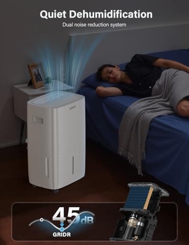 4500 Sq.Ft Energy Star Dehumidifier for Basement with Pump, Max 80 Pint/D(Standard 50Pint/D) Dehumidifier with Drain Hose, 8L Water Tank, Intelligent Humidistat, for Home, Bedroom, Bathroom 5