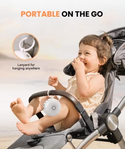 Dreamegg Portable Noise Machine for Baby Adult, Features Powerful Battery, 21 Soothing Sound, Noise Canceling for Office & Sleeping, Sound Therapy for Home, Travel, Registry Gift, Classic White 5