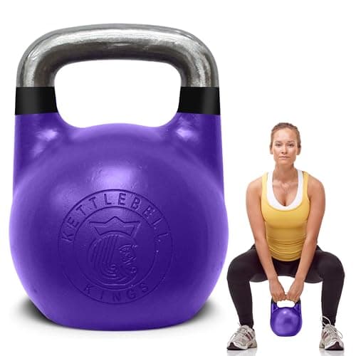 Kettlebell Kings Competition Kettlebells Weight - 33mm handle - 22 KG - Hand weights Workout Gym Equipment and Strength training sets for Women and Men - Weights set for Home Gym - 4-32KG