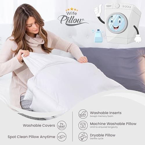 Wife Pillow The Side Sleeper Pillow with Arm Hole for Shoulder Pain - Arm Tunnel Pillow for Side Sleepers, Shoulder Relief & Neck Support Comfort Sleep Pillow for Adults - Down Alternative Fiber Fill 9