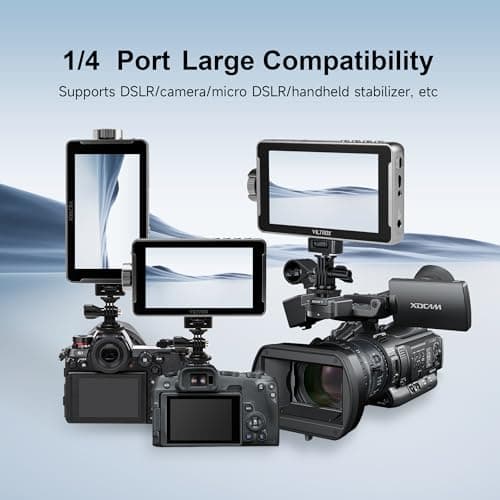 VILTROX DC-550 Lite 5.5 inch Camera Video Monitor, Touchscreen 4K HDMI in/Output Camera Field Monitor Kit with Battery Sunshade Hood, 400Nits 1920x1008 Peaking Focus Assist Filming On Camera Monitor 7